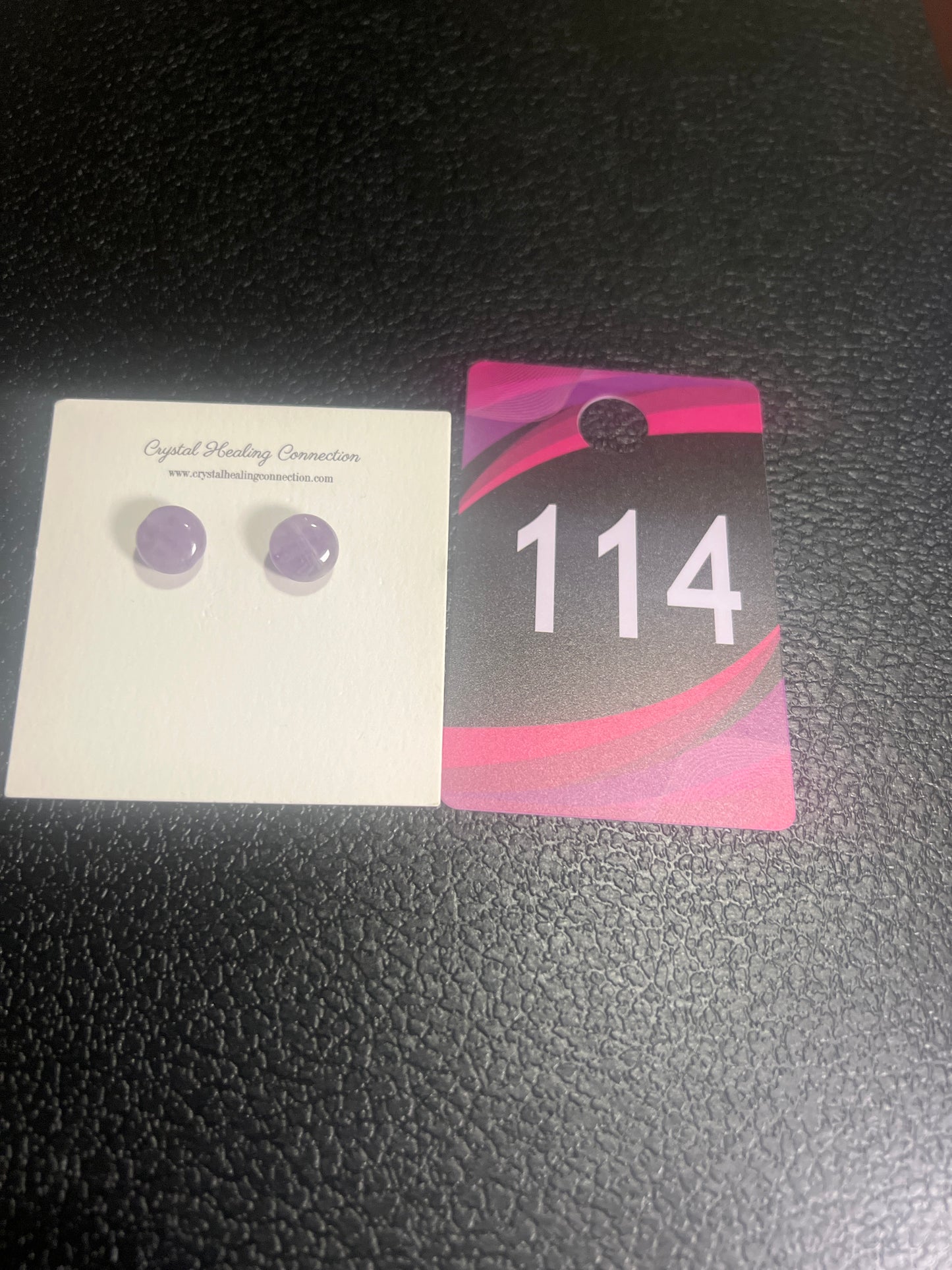 #114 Amethyst Stone Studs