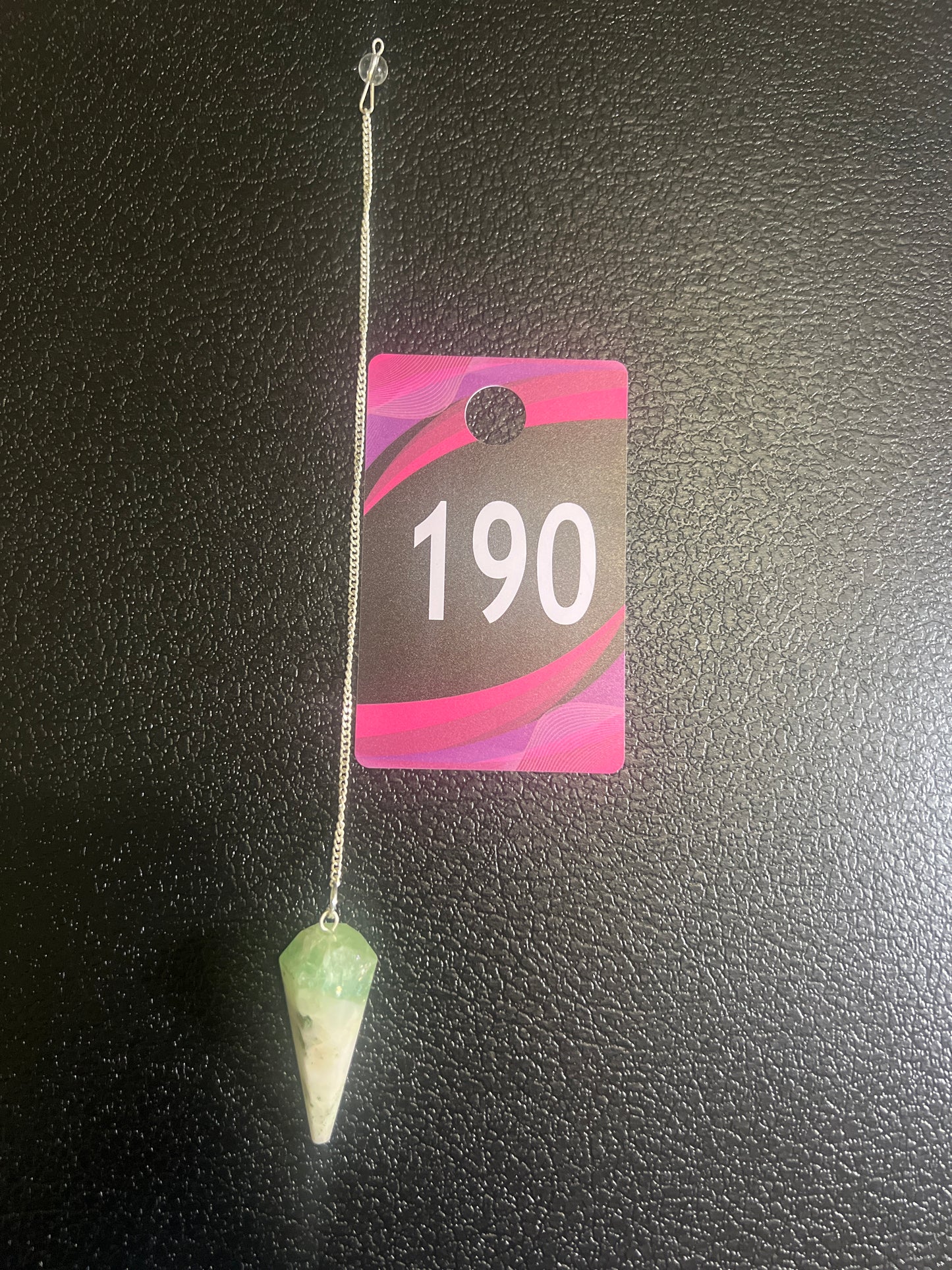 #190   6-sided Green Fluorite pendulum