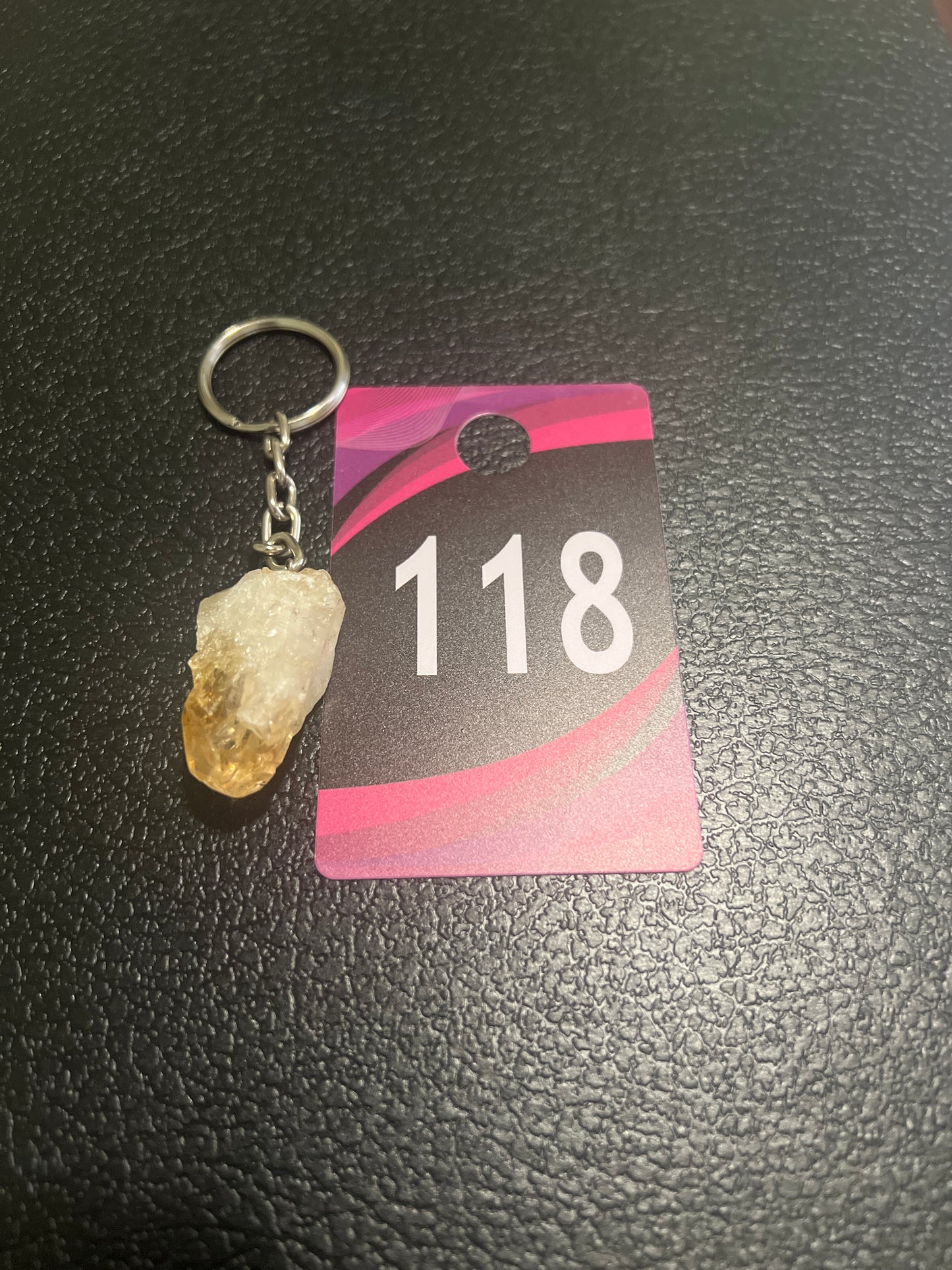 #118 Citrine Stone Keychain