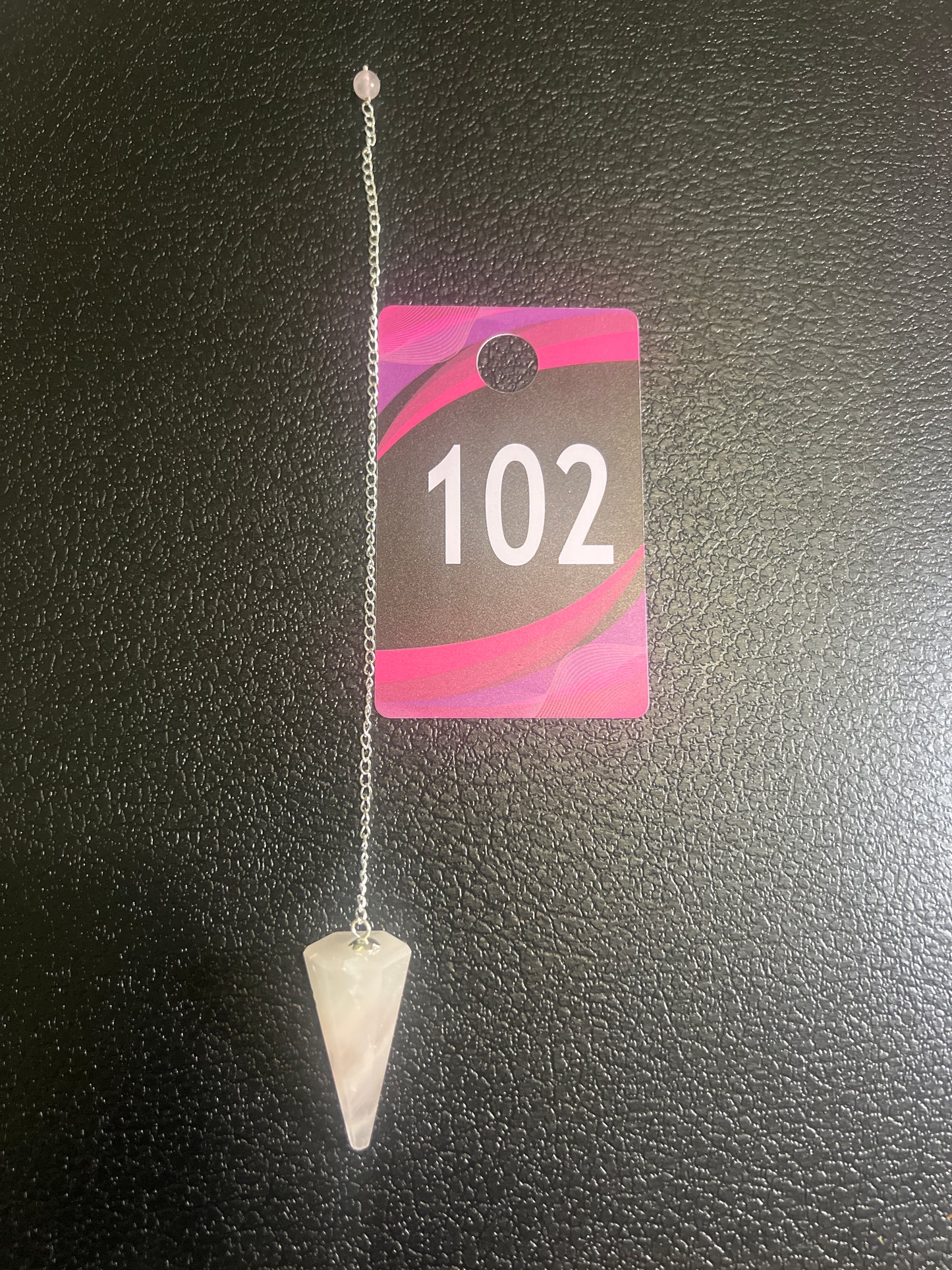 #102  6-sided Rose Quartz pendulum