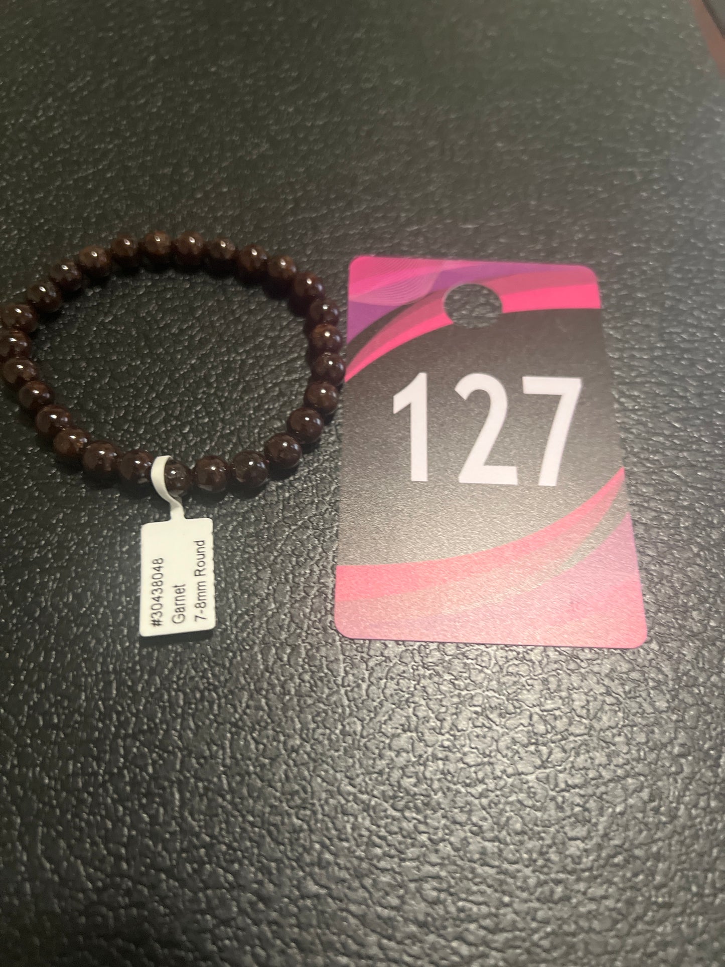 #127 Garnet Stone Bracelet