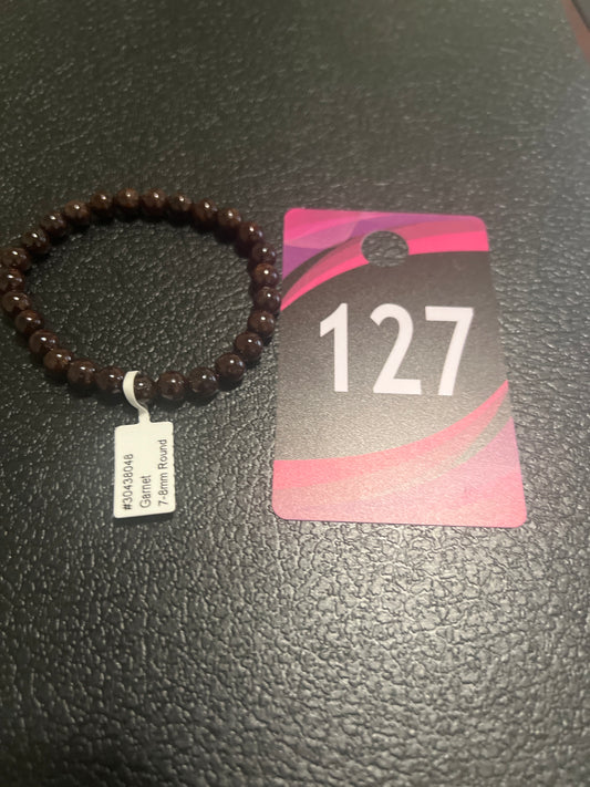 #127 Garnet Stone Bracelet