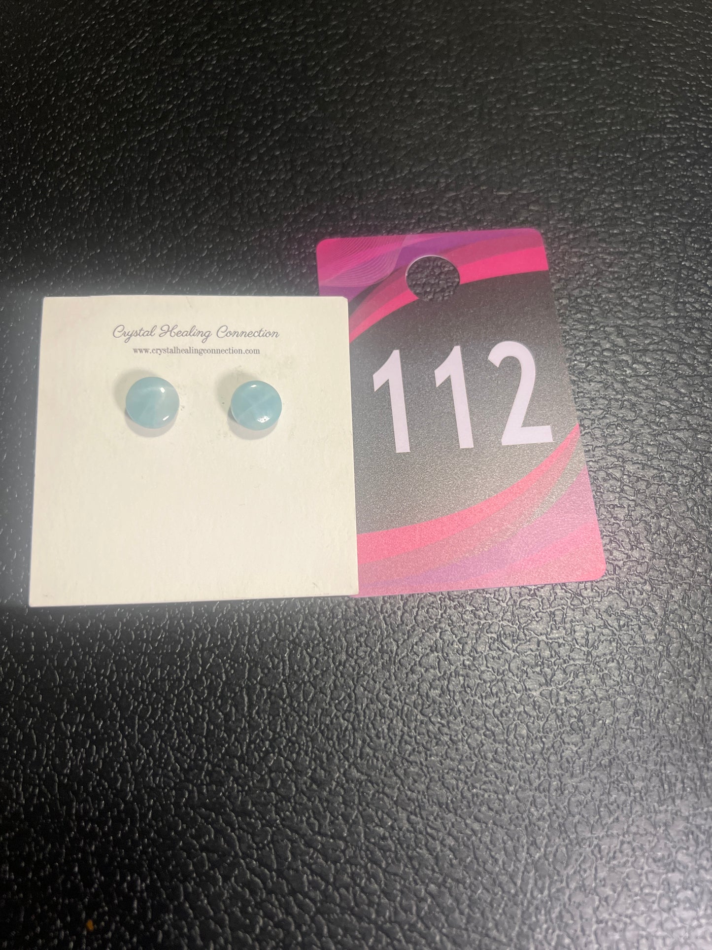 #112 Amazonite Stone Studs