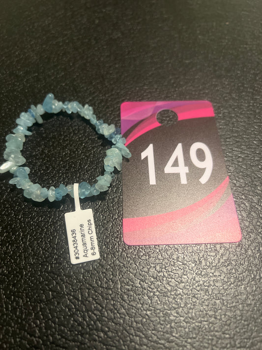 #149 Aquamarine Chip Bracelet