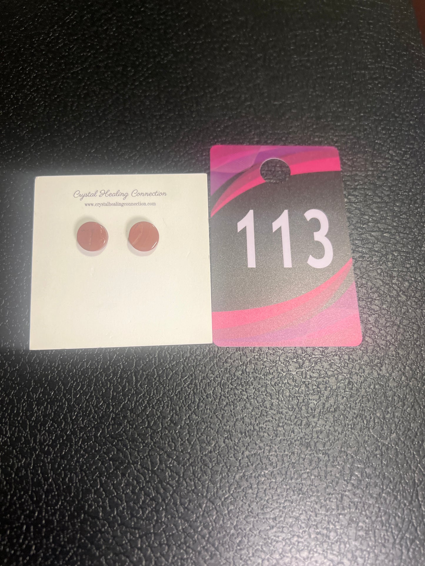 #113 Red Jasper Stone Studs